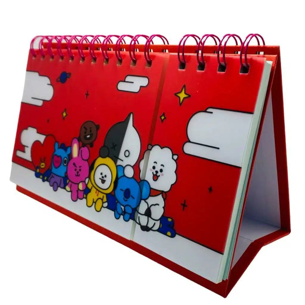 7382818321489-2 Planner Semanal 60 Hojas + Check List 60 Hojas Colección BT21 Diseño Rojo - Imagen 1