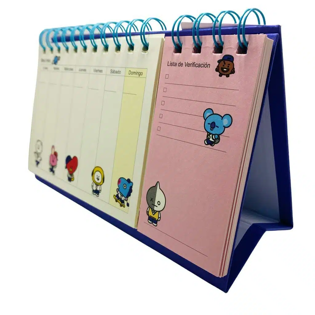 Planner Semanal 60 Hojas + Check List 60 Hojas Colección BT21 Diseño Azul - Imagen 2