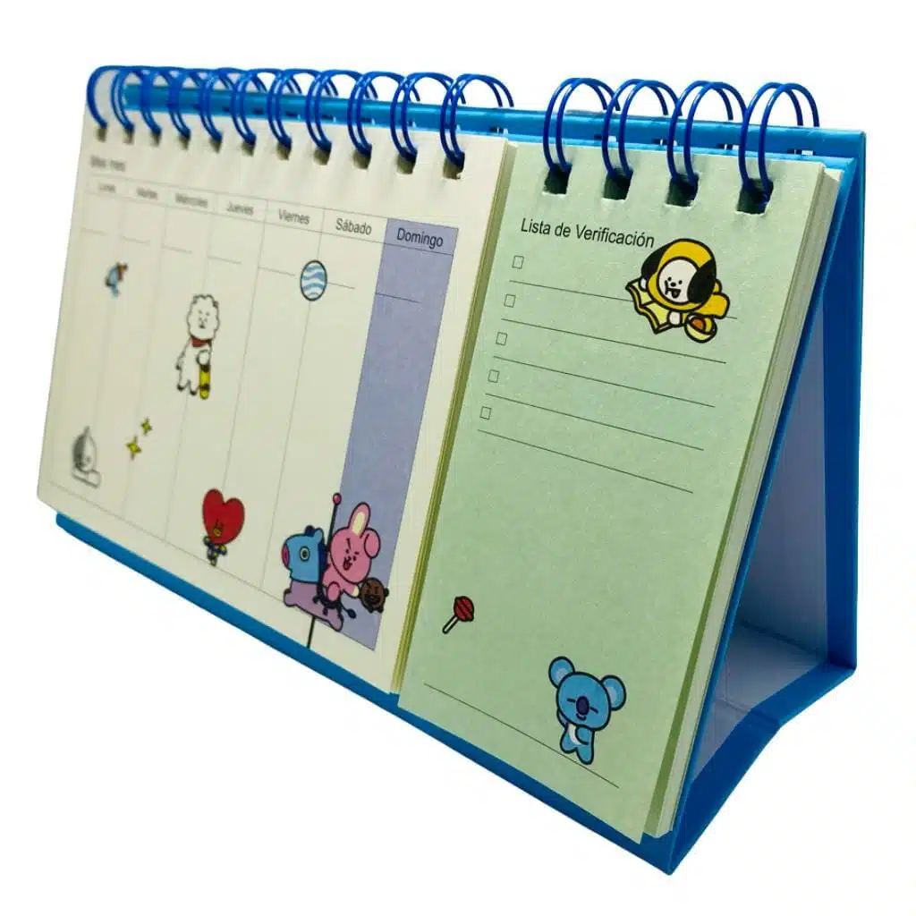 Planner Semanal 60 Hojas + Check List 60 Hojas Colección BT21 Diseño Celeste - Imagen 2