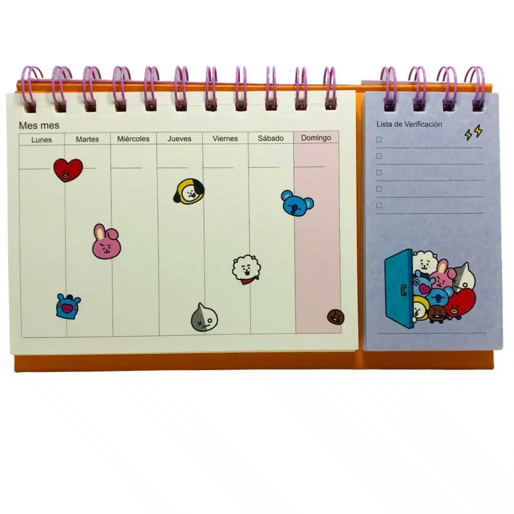 Planner Semanal 60 Hojas + Check List 60 Hojas Colección BT21 Diseño Rosado - Imagen 4