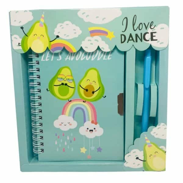 Diario de Vida con Lápiz 60 Hojas Diseño de Palta Let´s Avocuddle