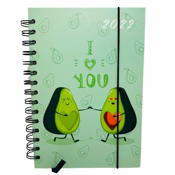 Agenda 2022 Tapa Dura Diseño de Palta I Love You
