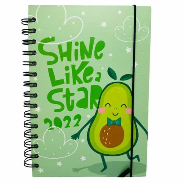 Agenda 2022 Tapa Dura Diseño de Palta Shine Like a Star