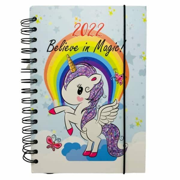 Agenda 2022 Tapa Dura Diseño de Unicornio Believe in Magic!