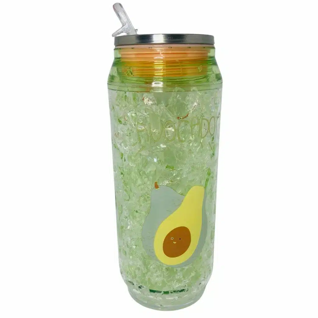 Botella de Acrílico 450ml con Gel Refrigerante Diseño de Palta - Imagen 1