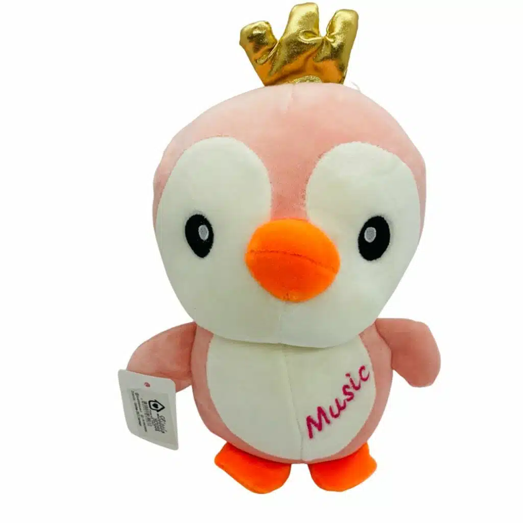 Peluche de Pingüino Corona Rosado - Imagen 1