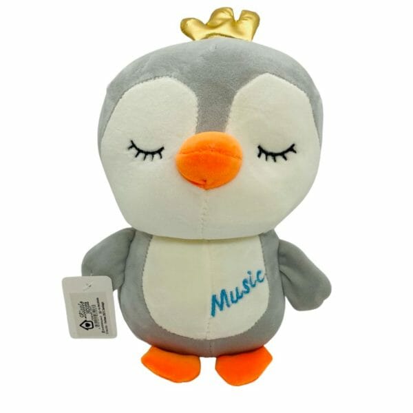 Peluche de Pingüino Durmiente Corona Gris