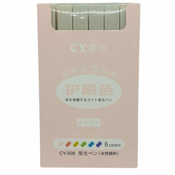 Set de 6 Destacadores Pasteles Colores Vivos