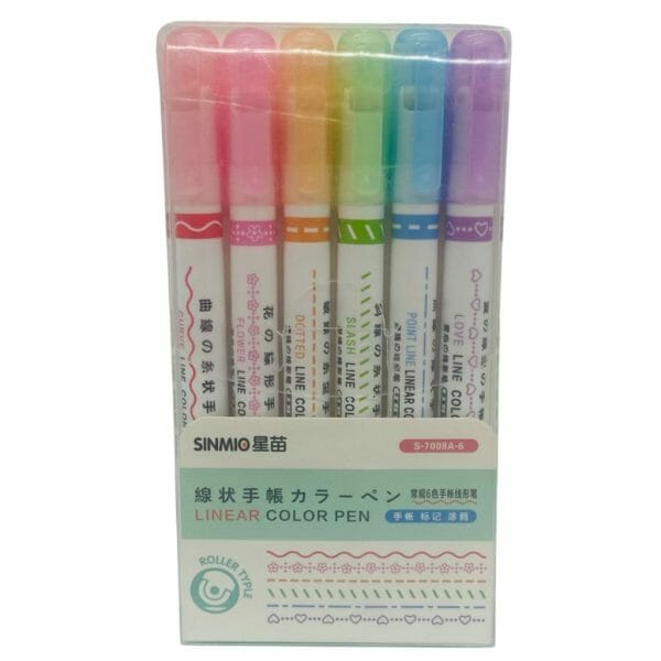 Set de 6 Marcadores con Punta Roller Diseños