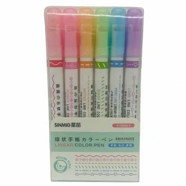 Set de 6 Marcadores con Punta Roller Diseños