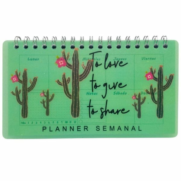 Planner 50 Hojas Semanal Diseño de Cactus