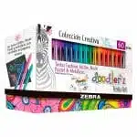 Set de 60 Lapices Tinta Gel 1.0mm Colección Creativa Doodler´z Zebra