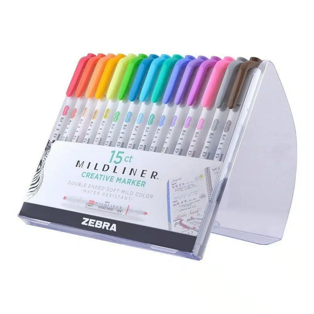 Set de 15 Destacadores Doble Punta Mildliner Creative Marker Zebra - Imagen 3