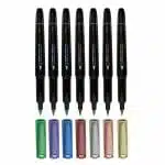 Set de 7 Lápices Punta Pincel Metalizados Zebra - Imagen 3