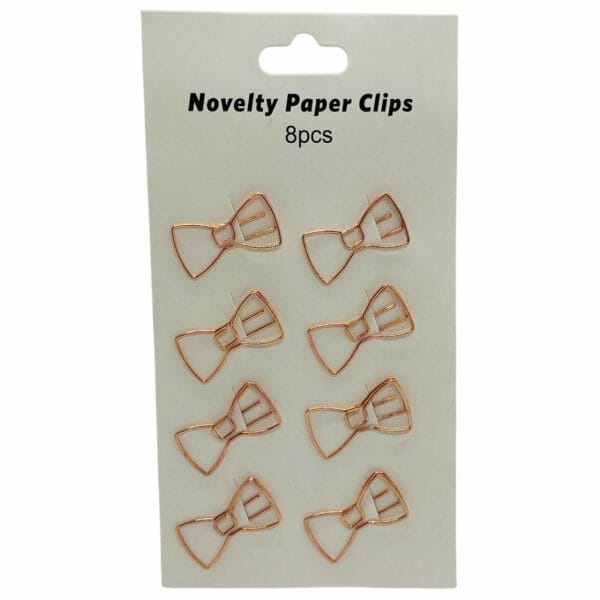 Set de 8 Clips Metálicos Diseño de Corbatín