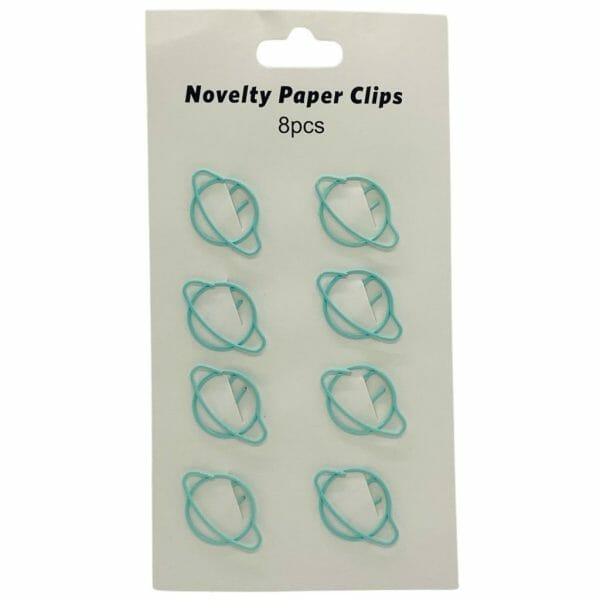 Set de 8 Clips Metálicos Diseño de Planeta