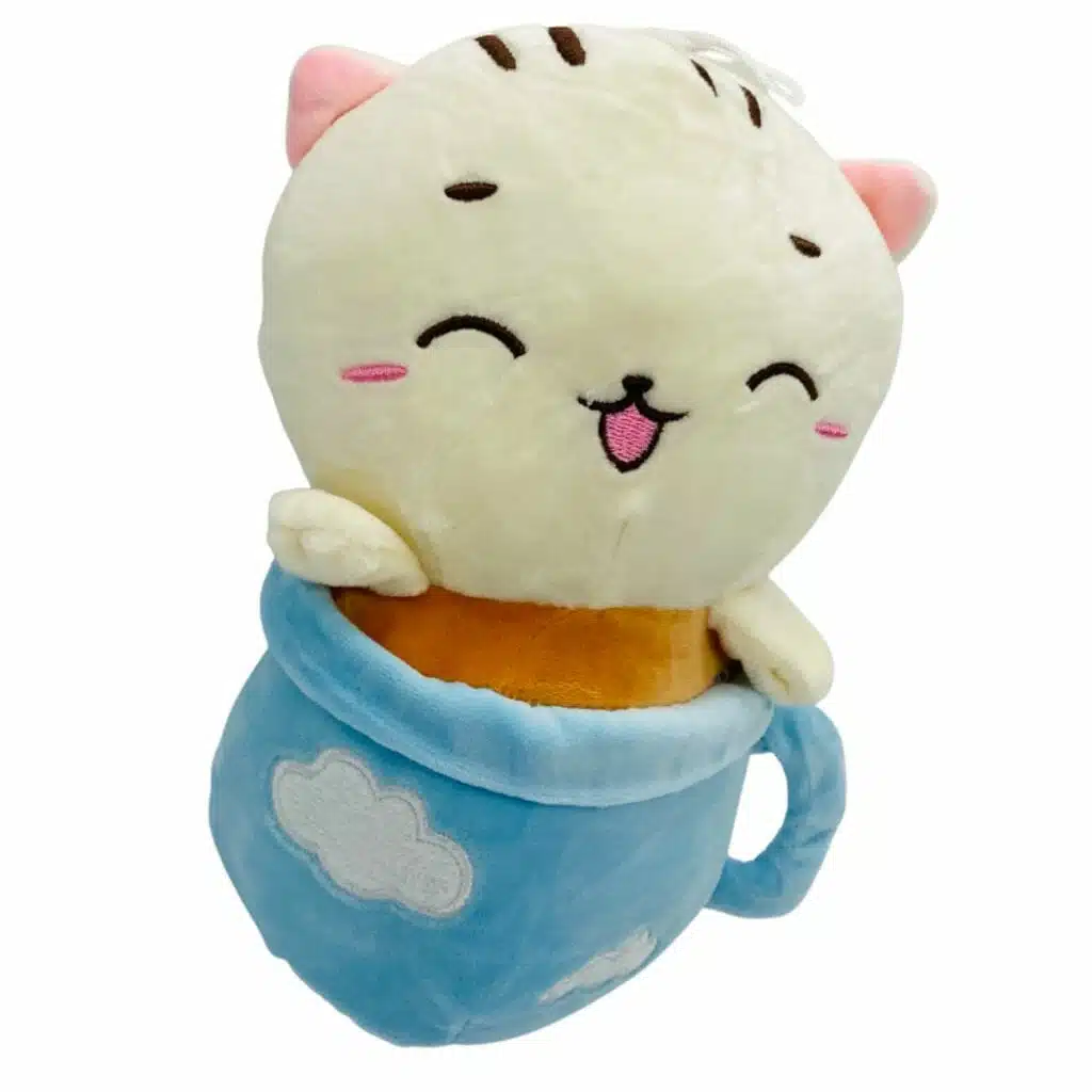 Peluche de Gatito en Maceta Celeste - Imagen 2
