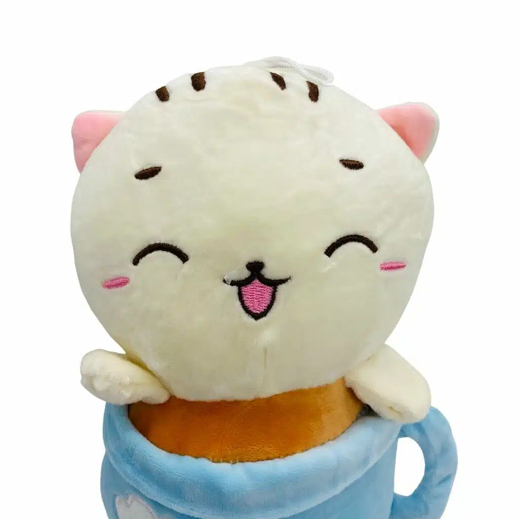Peluche de Gatito en Maceta Celeste - Imagen 3