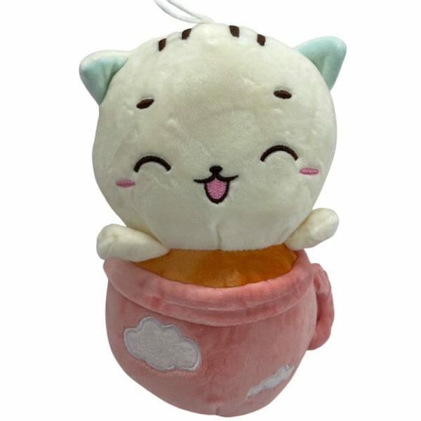 Peluche de Gatito en Maceta Rosado