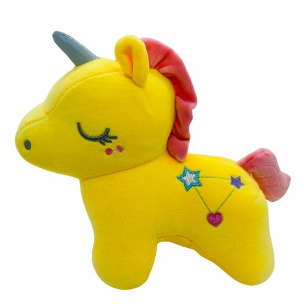 Peluche de Unicornio Durmiente Amarillo