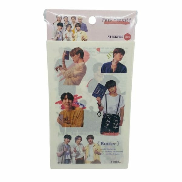 Set de 6 Laminas de Stickers Diseño de BTS