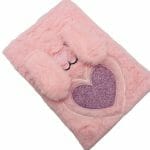 Libreta 94 Hojas Línea Horizontal Diseño de Conejita Tapa Peluche - Imagen 3