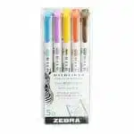 Set de 5 Destacadores Colores Cálidos Doble Punta Mildliner Creative Marker Zebra