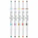 Set de 5 Destacadores Colores Cálidos Doble Punta Mildliner Creative Marker Zebra - Imagen 2