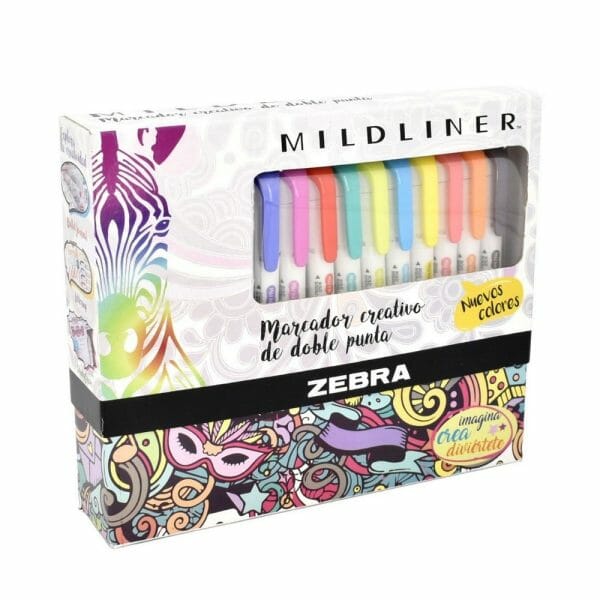 Set de 25 Destacadores Doble Punta Mildliner Creative Marker Zebra
