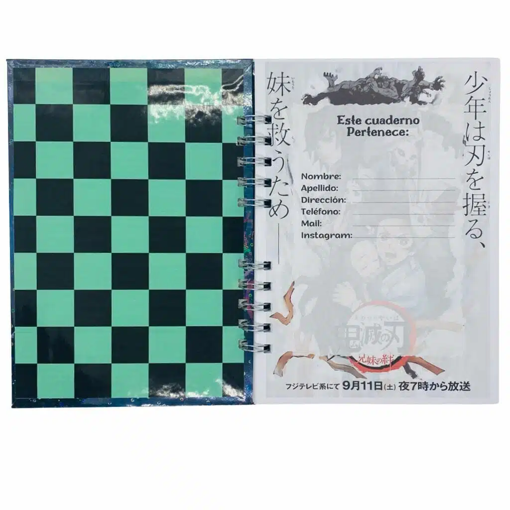 Cuaderno A5 70 Hojas de Puntos Diseño Demon Slayer - Imagen 3