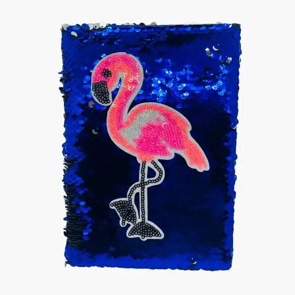 Libreta 64 Hojas Línea Horizontal Lentejuelas Azules Flamenco