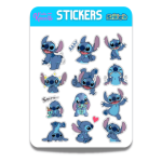 Lámina de Stickers Diseño Stitch