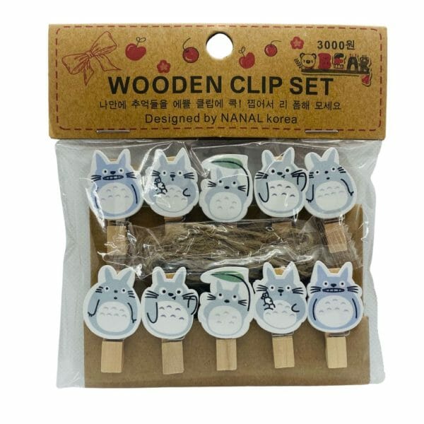 Set de 10 Clips de Madera Decorativo Totoro