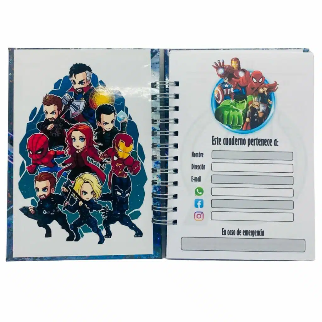 Cuaderno A5 100 Hojas Cuadriculadas 7mm Diseño de Avengers - Imagen 3