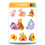 Lámina de Stickers Diseño Winnie the Pooh