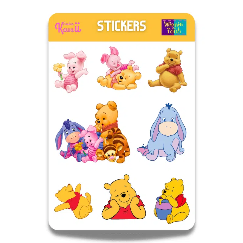 Lámina de Stickers Diseño Winnie the Pooh - Imagen 1