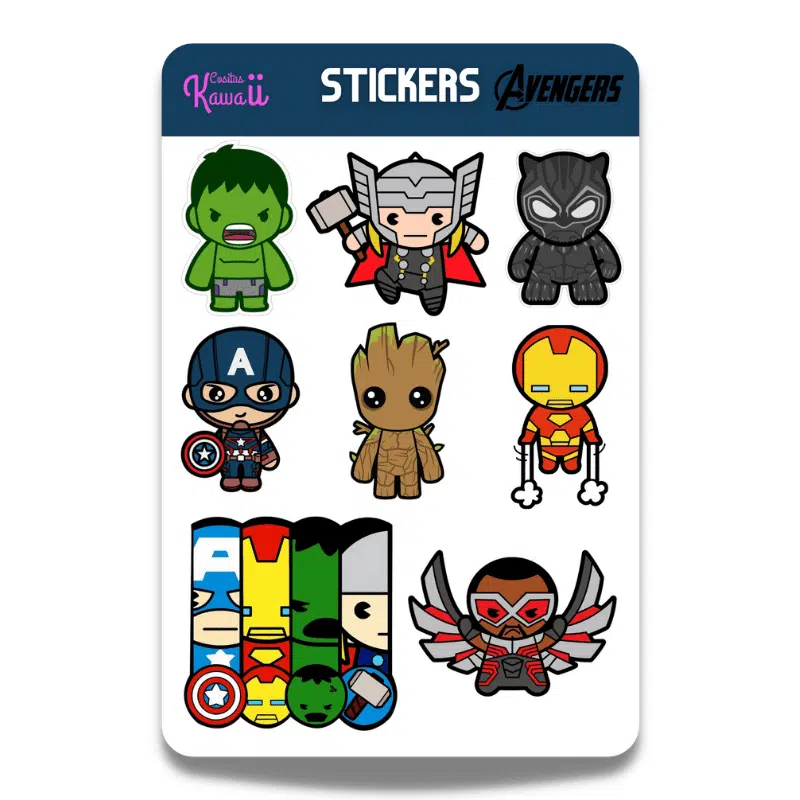 STI014 Lámina de Stickers Diseño Avengers - Imagen 1