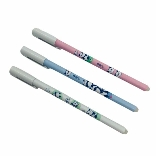 Lápiz Tinta Gel Azul 0.5mm Borrable Diseño de Panda (Elige Color)