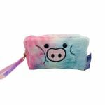 Estuche Peludo Multicolor Diseño de Cerdito