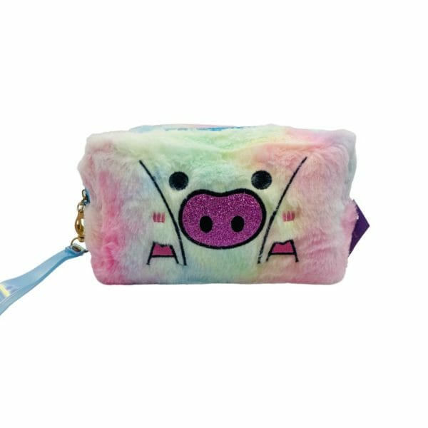 Estuche Peludo Multicolor Diseño de Cerdito