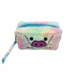 Estuche Peludo Multicolor Diseño de Cerdito - Imagen 2