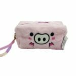 Estuche Peludo Rosado Diseño de Cerdito