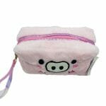Estuche Peludo Rosado Diseño de Cerdito - Imagen 2