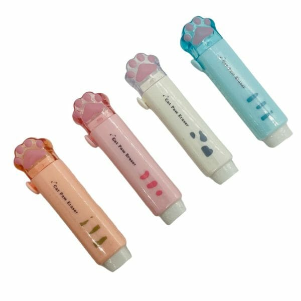 Goma de Borrar Tipo Lápiz Retráctil Modelo de Garrita de Gato (Elige Color)