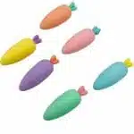 Set de 6 Mini Destacadores Forma de Zanahoria Tonos Pasteles - Imagen 2