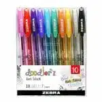 Set de 10 Lapices Tinta Gel 1.0mm Doodler´z Gel Stick Glitter Zebra