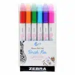 Set de 6 Lápices Punta Pincel Funwari Fude Color Zebra