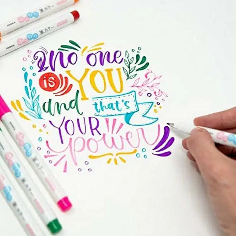 Set de 6 Lápices Punta Pincel Funwari Fude Color Zebra - Imagen 5