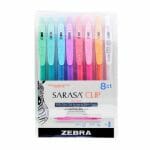 Set de 8 Lápices Tinta Gel 0.5mm Sarasa Clip Milk Color Zebra