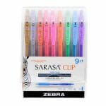Set de 9 Lápices Tinta Gel 1.0mm Sarasa Clip Shiny Color Zebra